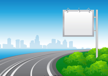 Free Blank Hoarding At The Road Vector - vector gratuit #394239